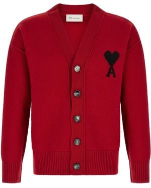 Ami Paris 'Ami De Coeur' Cardigan - Red