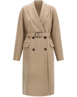 Ferragamo 'Chateau' Coat - Natural
