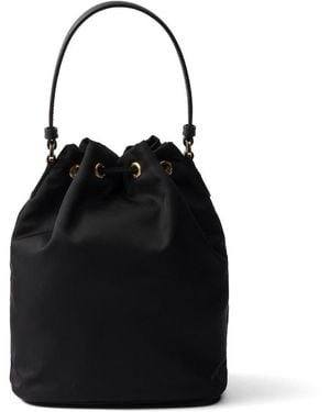 Prada Duet Re-Nylon Bucket Bag - Black