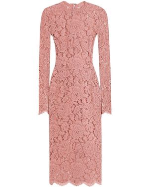 chinese dress ladies Dolce & Gabbana Sacred Heart Appliqué Lace Midi Dress main image 0