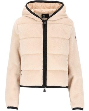 Moncler Padded Polartec Zip-Up Hoodie - Natural