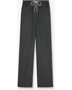 Celine Madras Wool And Cashmere Jogger Pants - Gray