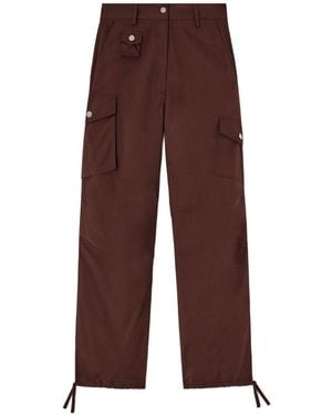 Ganni Organic Cotton Cargo Pants - Purple