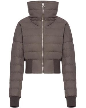 Moncler Rick Owens Cropped Padded Jacket - Brown