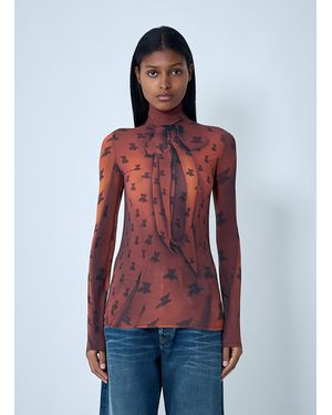 Acne Studios Print Mesh Top - Red