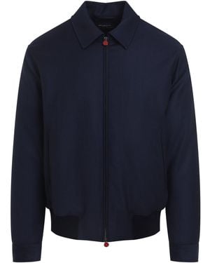 Kiton Premium Wool Bomber Jacket - Blue