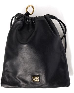 Miu Miu Logo Patch Pouch - Black