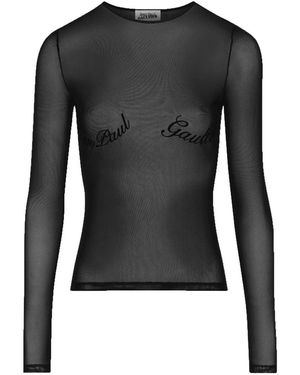 Jean Paul Gaultier The Flocked Top - Black