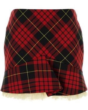 McQueen Embroidered Polyester Blend Mini Skirt