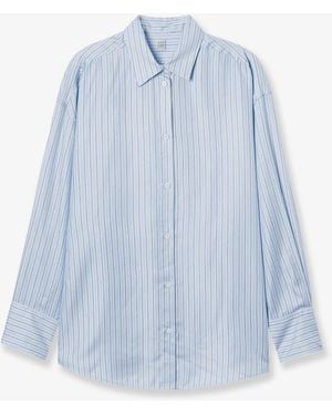 TOTEME Silk Shirt With Striped Pattern - Blue