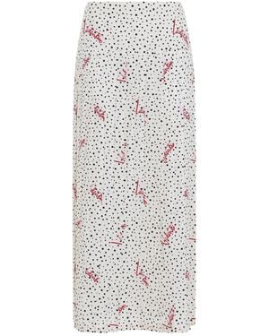 Valentino Plisse Bollicine Midi Skirt - Gray