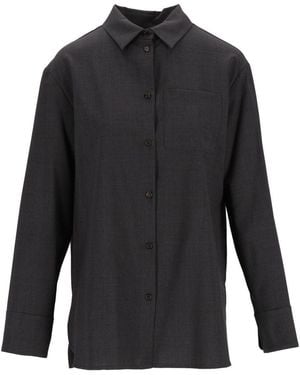 Max Mara Basic Wool Canvas Shirt - Gray