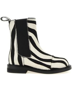Moschino Zebra Pony Ankle Boots - Black
