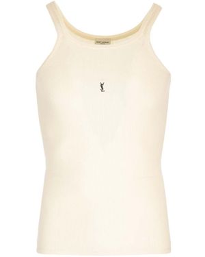 Saint Laurent "Cassandre" Tank Top - Natural