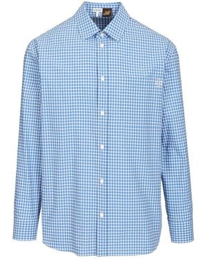 Loewe Paula's Ibiza Lightweight Textured Checked Cotton Shirt - Blue
