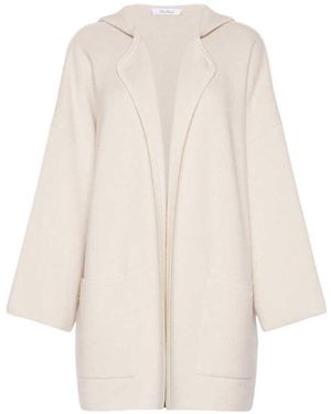 Max Mara Wool And Cashmere Hooded Cardigan - White