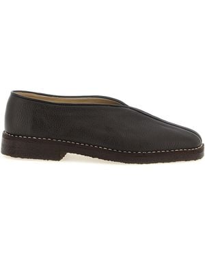Lemaire 'Piped Crepe' Slippers - Black