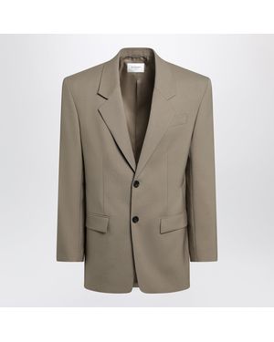 Saint Laurent Single-Breasted Wool Blazer - Green
