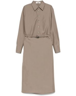 Fendi Cotton And Silk Blend Shirtdress - Natural