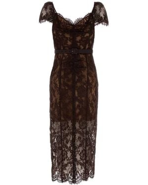 Self-Portrait Self Portrait Lace Dress - Brown