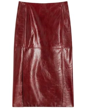 Sportmax Midi Skirt With Slit - Red