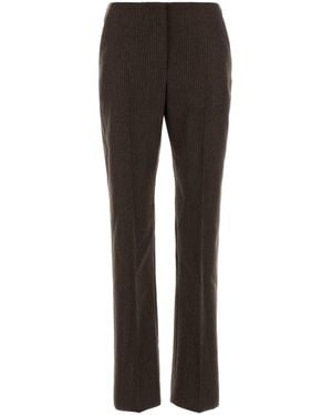 McQueen Embroidered Wool Pant - Black