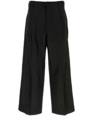 Lemaire Wool Blend Wide-Leg Pant - Black