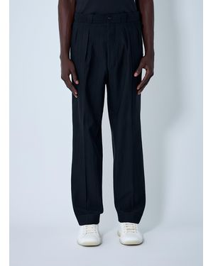 Prada Wool-Blend Pinstripe Pants - Blue