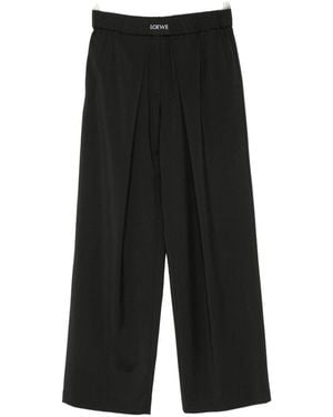 Loewe Cotton And Silk Pants - Black