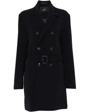 Montecore Double-Breasted Coat With Belt - Black