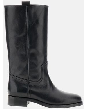 Aeyde Theo Knee-High Leather Boots - Black
