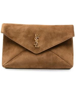Saint Laurent Clutch Bags - Brown