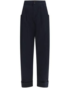 Jacob Cohen Lindsay Barrel Wide Pants Gabardine - Blue