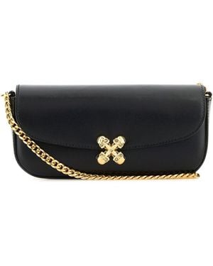 McQueen Healthier Small Skull Flower Crossbody Bag - Black