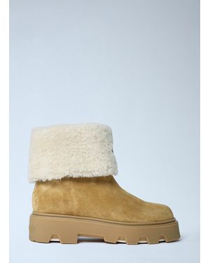 Moncler Aurea Suede Ankle Boots - White