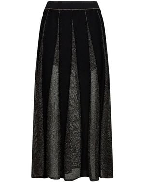 Zimmermann And Metallic Knit Valiant Midi Skirt - Black