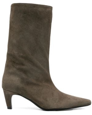 Jude Leather Boots - Gray