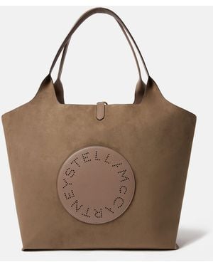 Stella McCartney Logo Revesible Tote Bag Alter Mat &Amp; Alter Suede - Brown