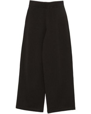 Lemaire Wool And Cotton Wide-Leg Pants - Black