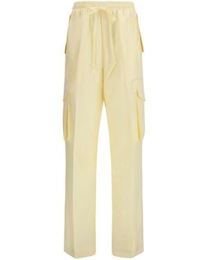 Phoebe Philo Silk Cargo Pants - Yellow