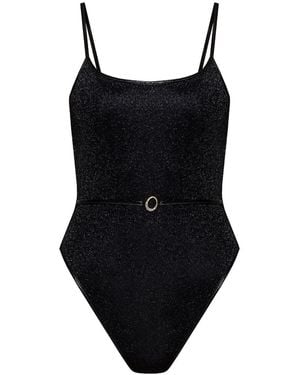 Oséree Lurex One-Piece Swimsuit - Black