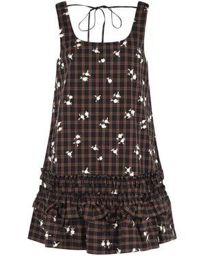 Ganni Cotton Mini Dress - Black