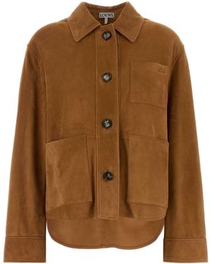 Loewe Caramel Suede Jacket - Brown