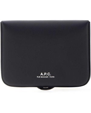 A.P.C. Leather Card Holder - Black