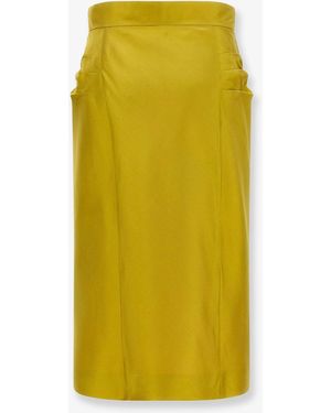 Valentino Shantung Midi Skirt - Yellow
