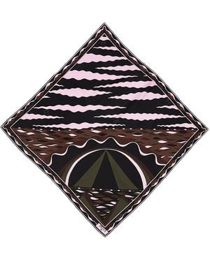 PUCCI Mixed Print Silk Scarf - Black