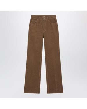 Saint Laurent 1970S Fall Leaf Corduroy Pants - Brown