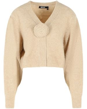 ROTATE BIRGER CHRISTENSEN Alpaca Blend Cardigan - Natural