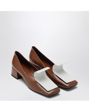 Prada Tabacco And Leather Décolleté - Brown