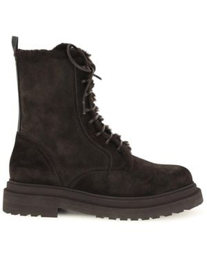 Brunello Cucinelli Laced Ankle Boots - Black